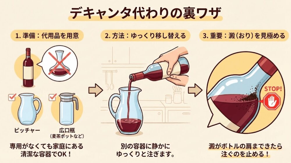 デキャンタ代わりの裏ワザ